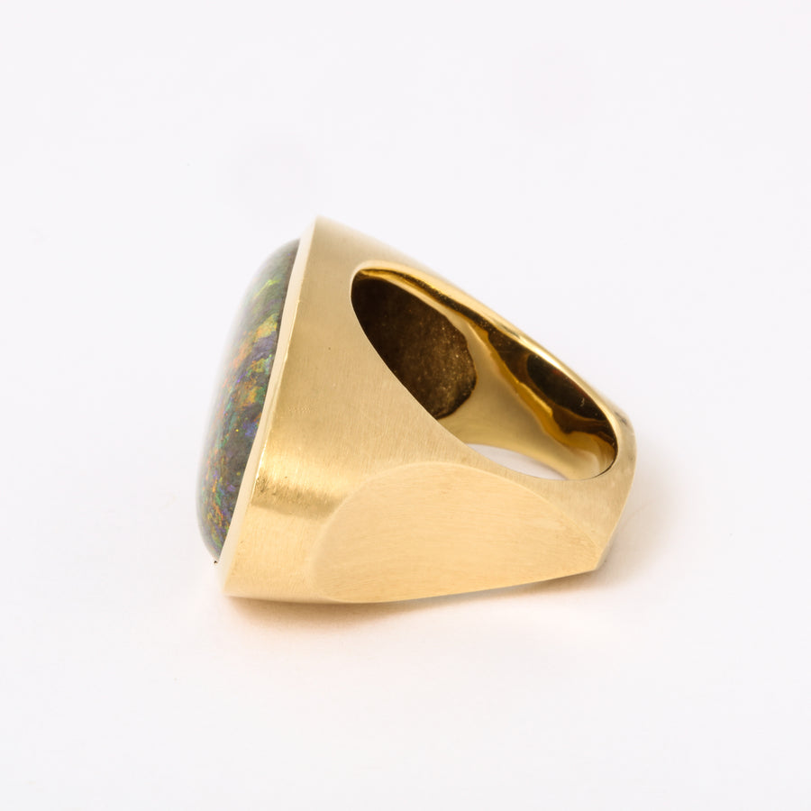 Gold Boulder Opal Contoured Ring