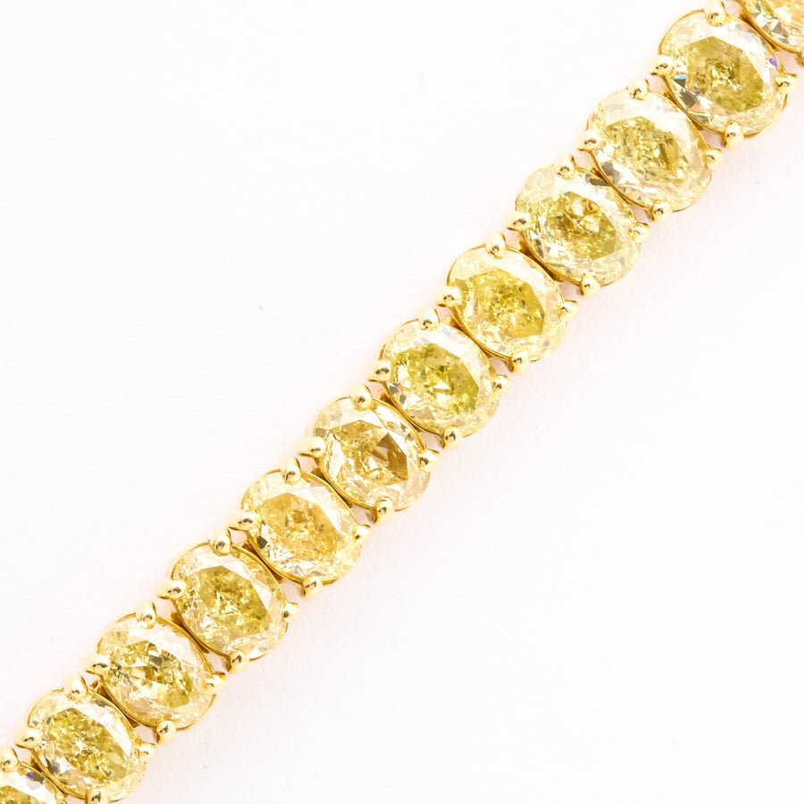 Multi-Color Yellow Oval Diamond Line Bracelet