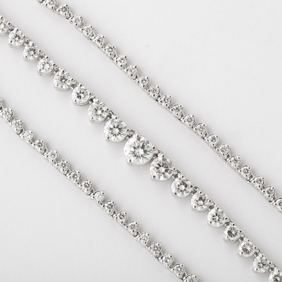Tri-Prong White Gold Diamond Necklace