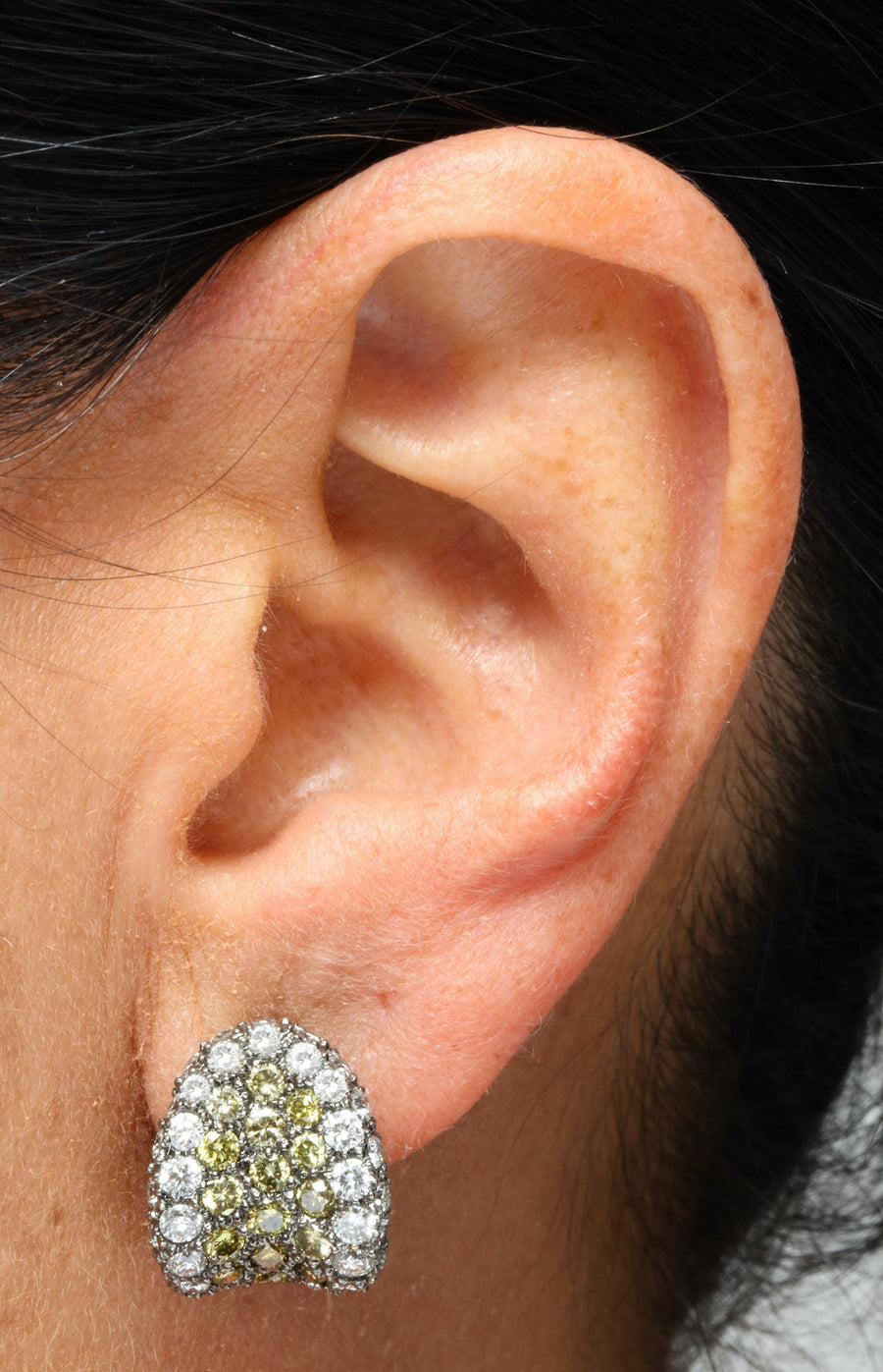 Green Diamond Cuff Earrings