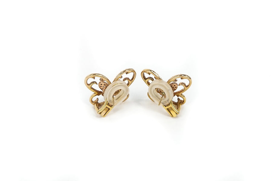 Stylized Butterfly Diamond Earrings