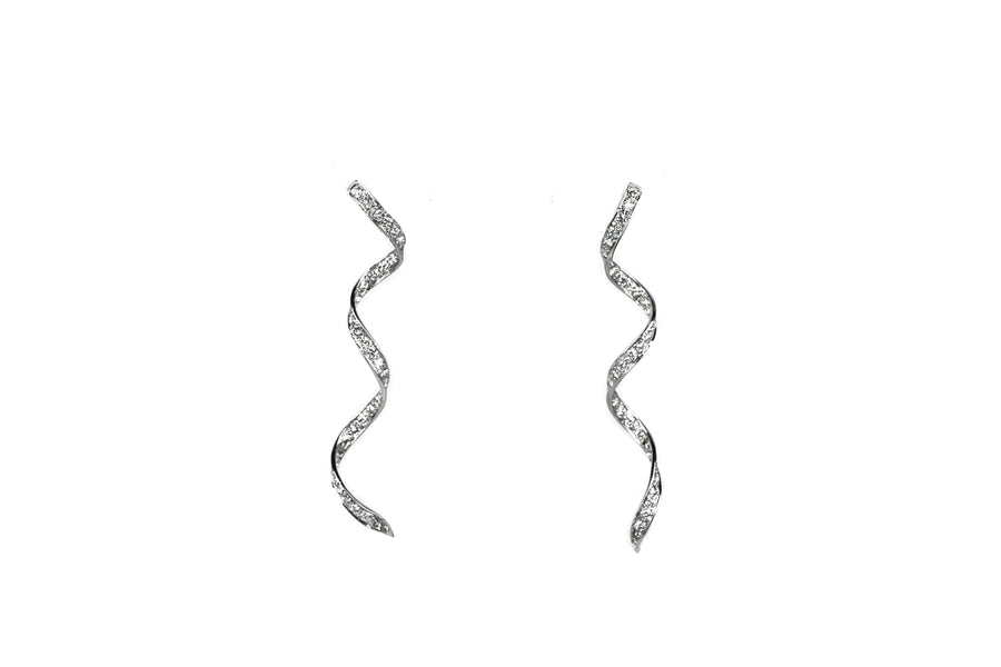 Diamond Spiral Curl Earrings