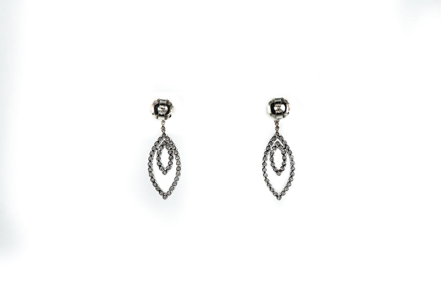 Concentric Marquise Diamond Dangle Earrings