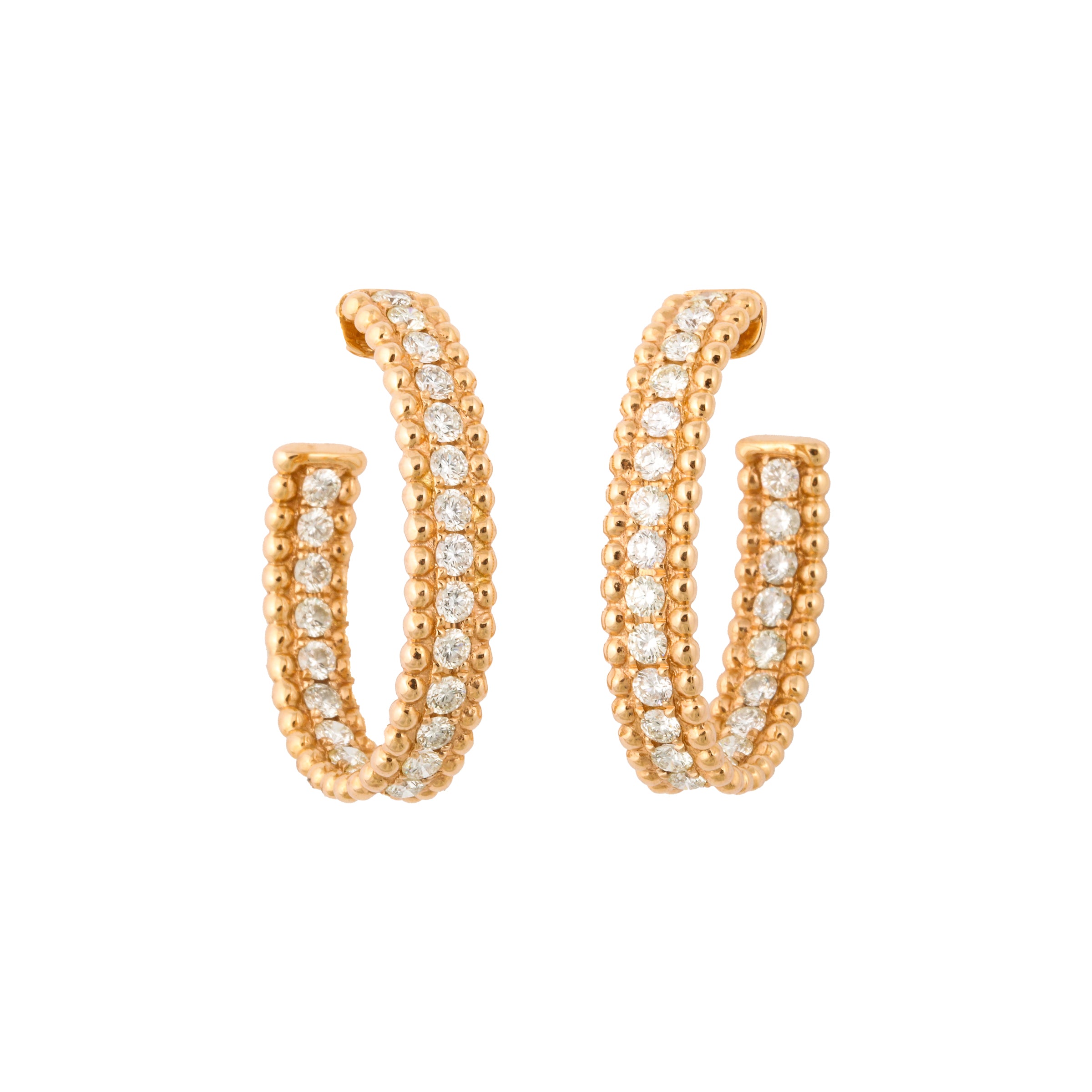 アクセサリー simmon OVAL PIERCED EARRING M Dazzle Flower Stud Earring 14K Gold | Musemond