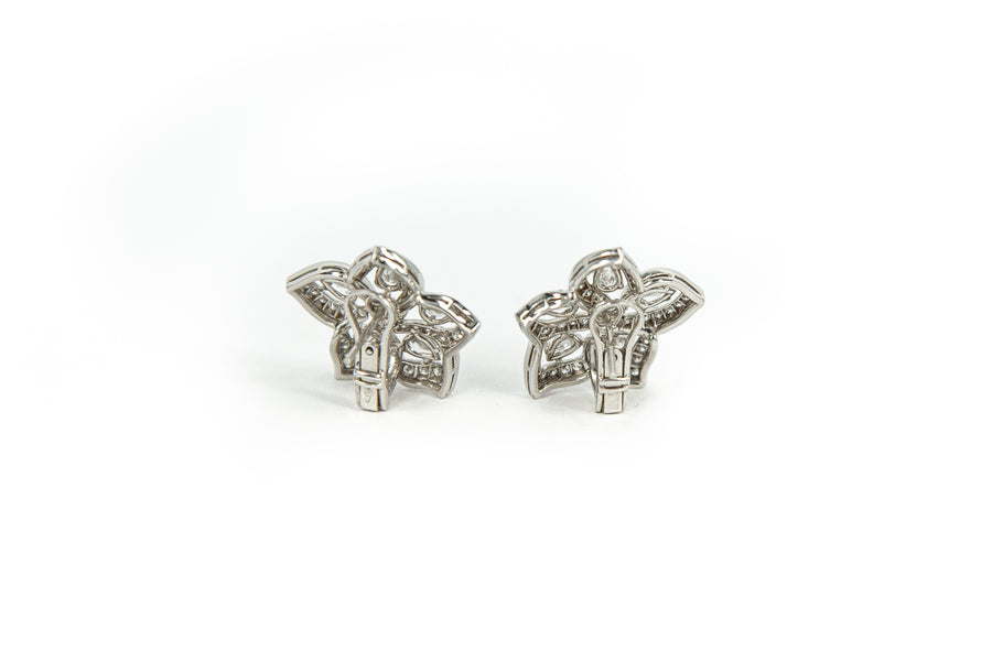 Floral Petal Diamond Earrings