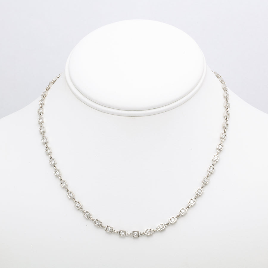 Diamond and White Gold Fancy Link Chain