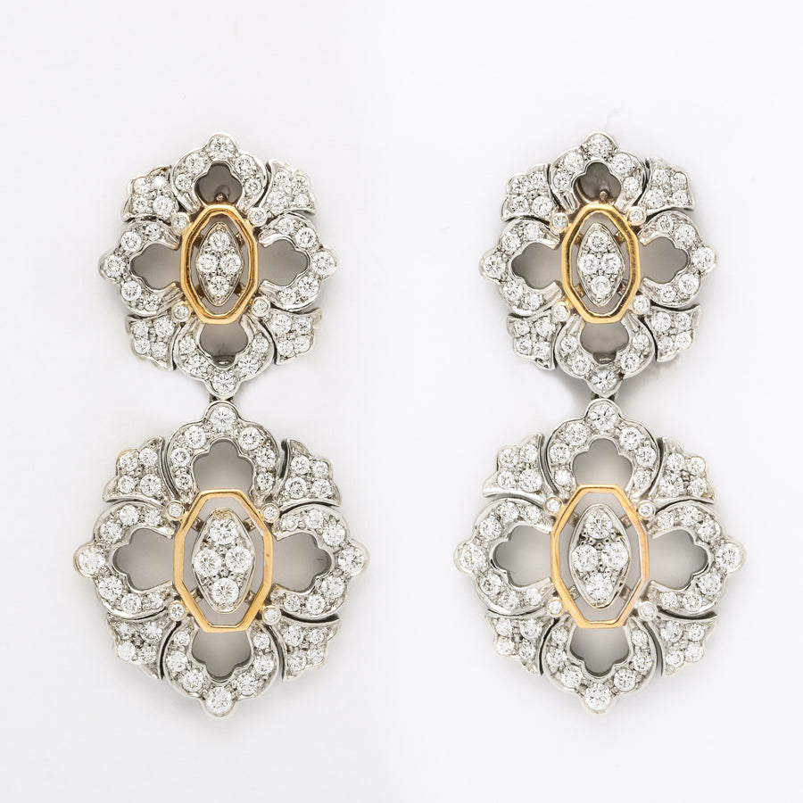 Filigree Snowflake Diamond Earrings
