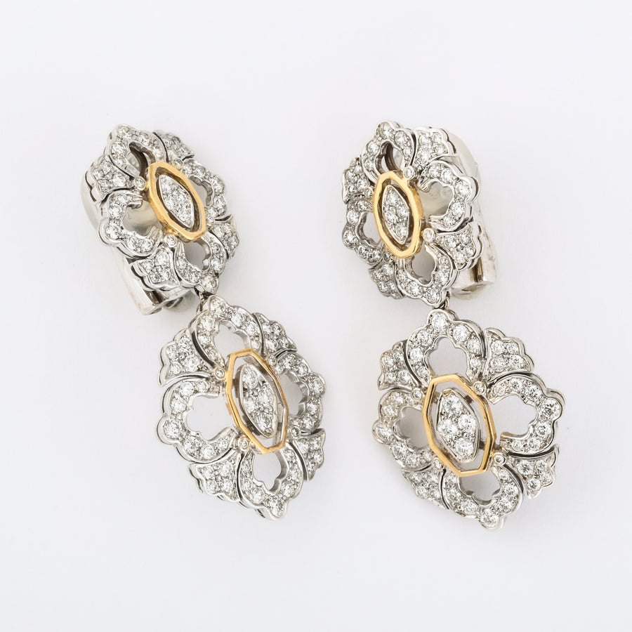 Filigree Snowflake Diamond Earrings