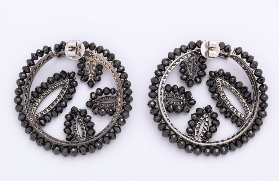 Black Diamond C-Scroll Earrings