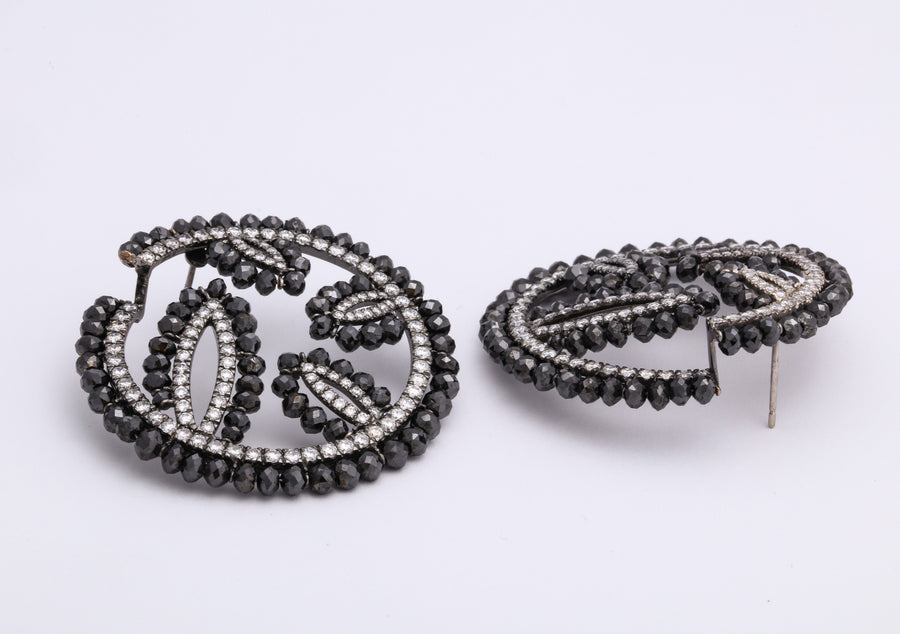 Black Diamond C-Scroll Earrings