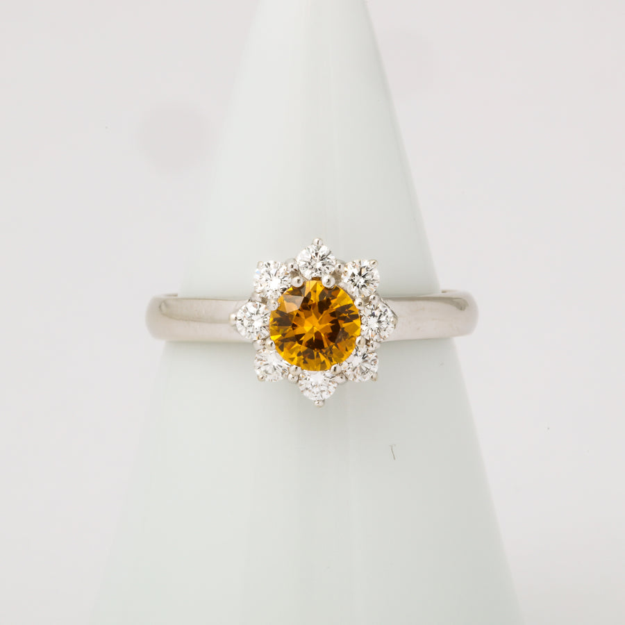 Sunny Yellow Sapphire Diamond Ring