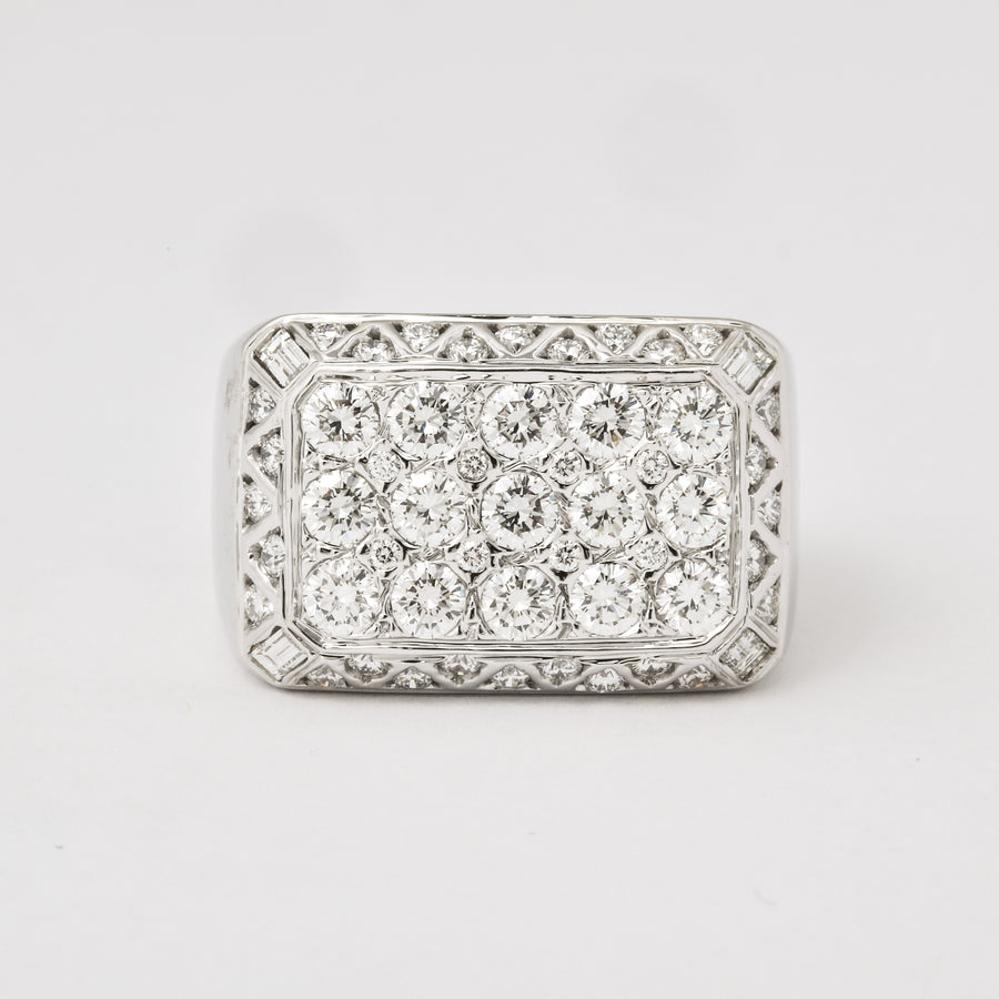 Table-Top, Pave-Set Diamond Cocktail Ring