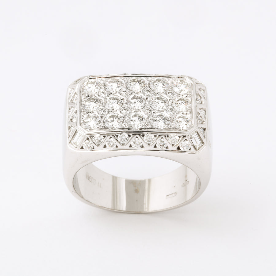 Table-Top, Pave-Set Diamond Cocktail Ring