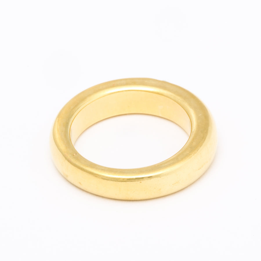 Peridot + 18K Yellow Gold Gypsy Ring