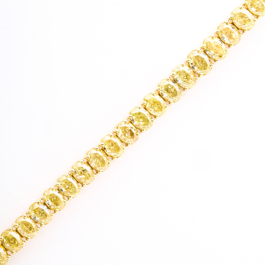 Multi-Color Yellow Oval Diamond Line Bracelet