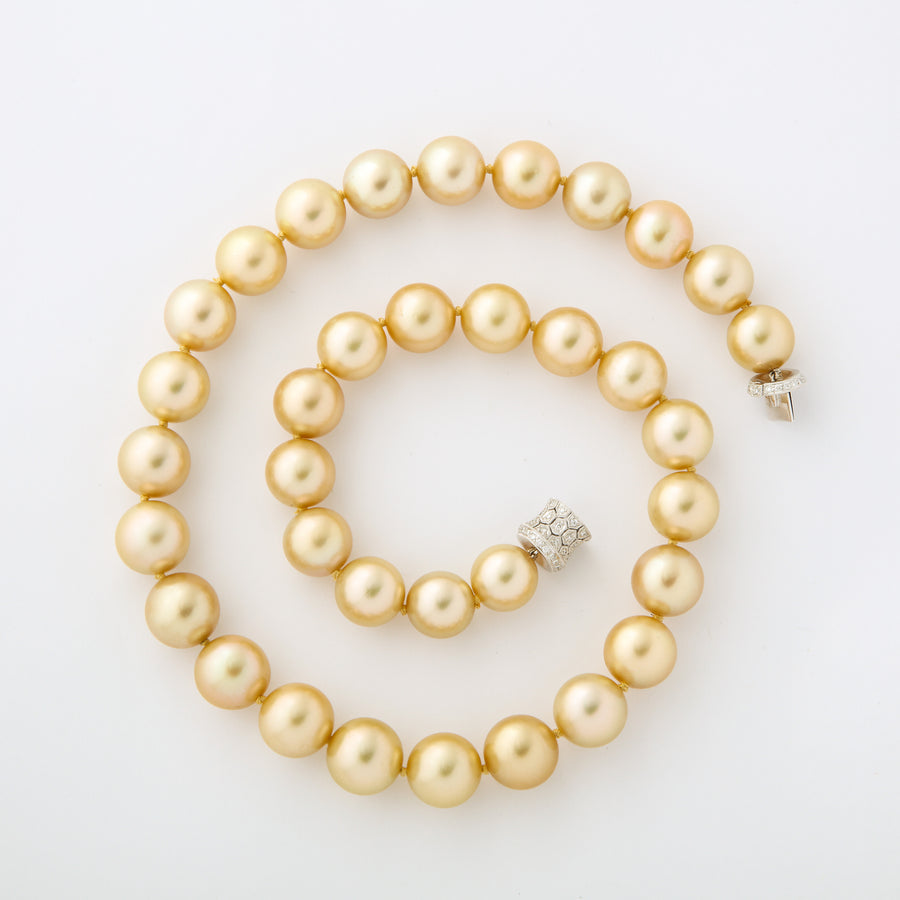 Golden Strand Tahitian Pearl + Diamond Necklace