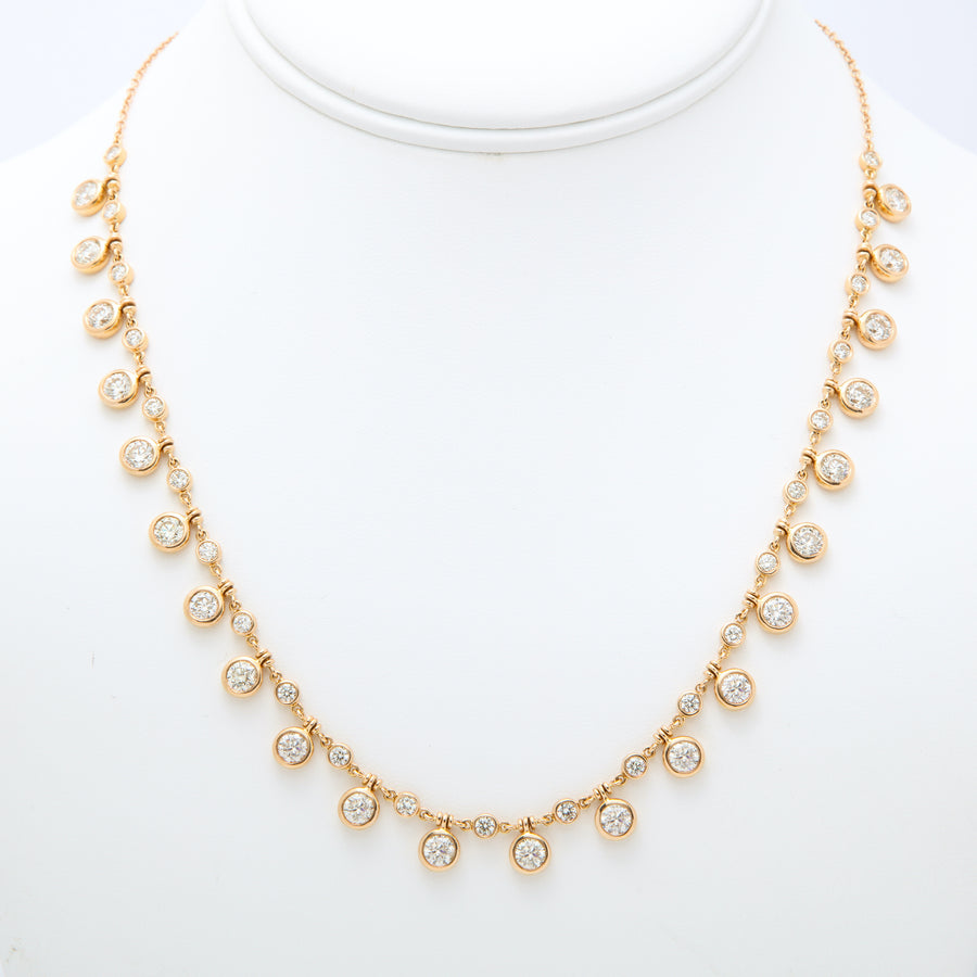 Rose Gold and Articulating Diamond Fringe Necklace