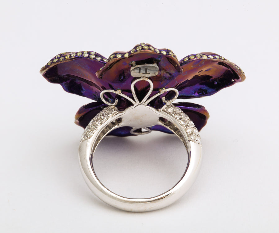Titanium Flower Petal Ring