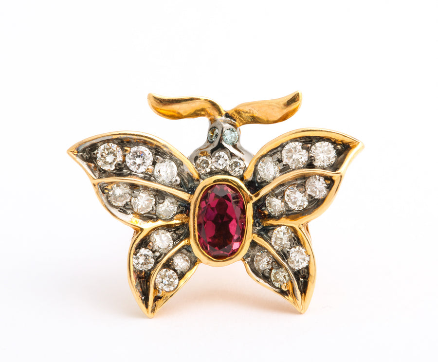 Ruby Butterfly Earrings
