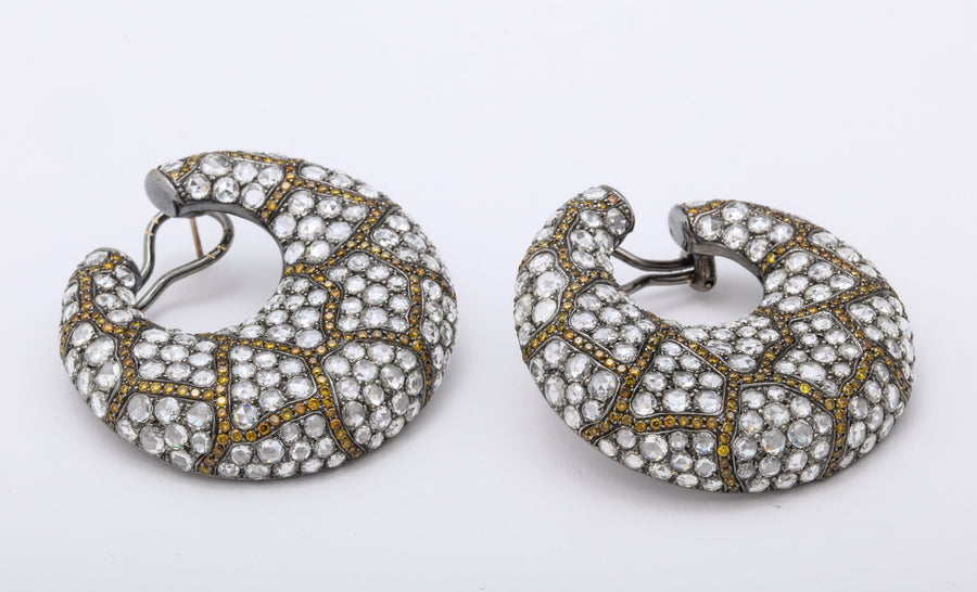 Round Diamond Creole Earrings