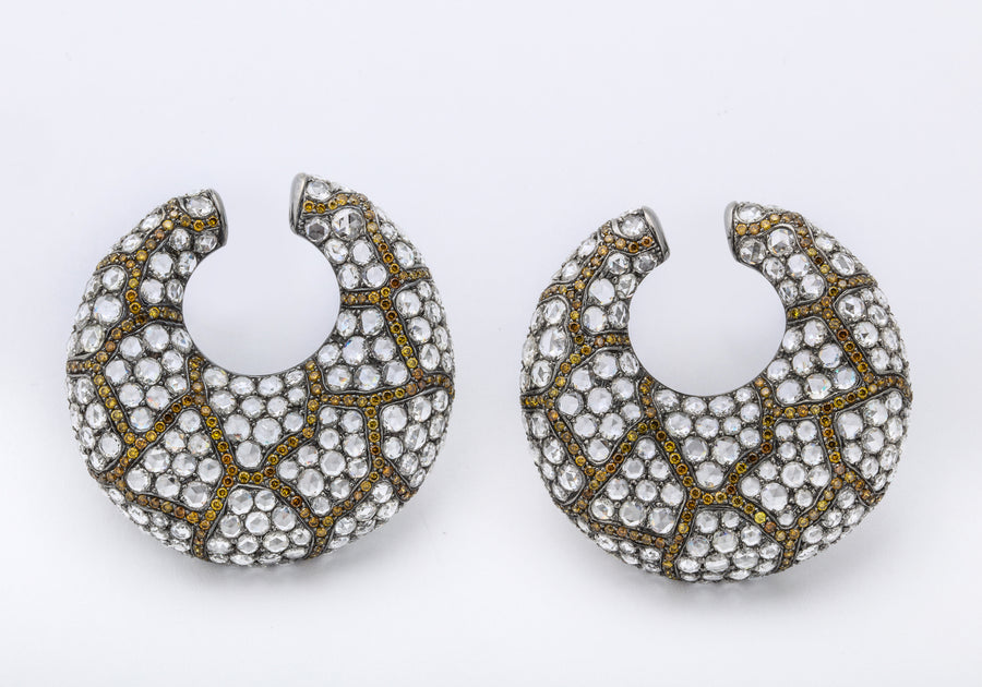 Round Diamond Creole Earrings