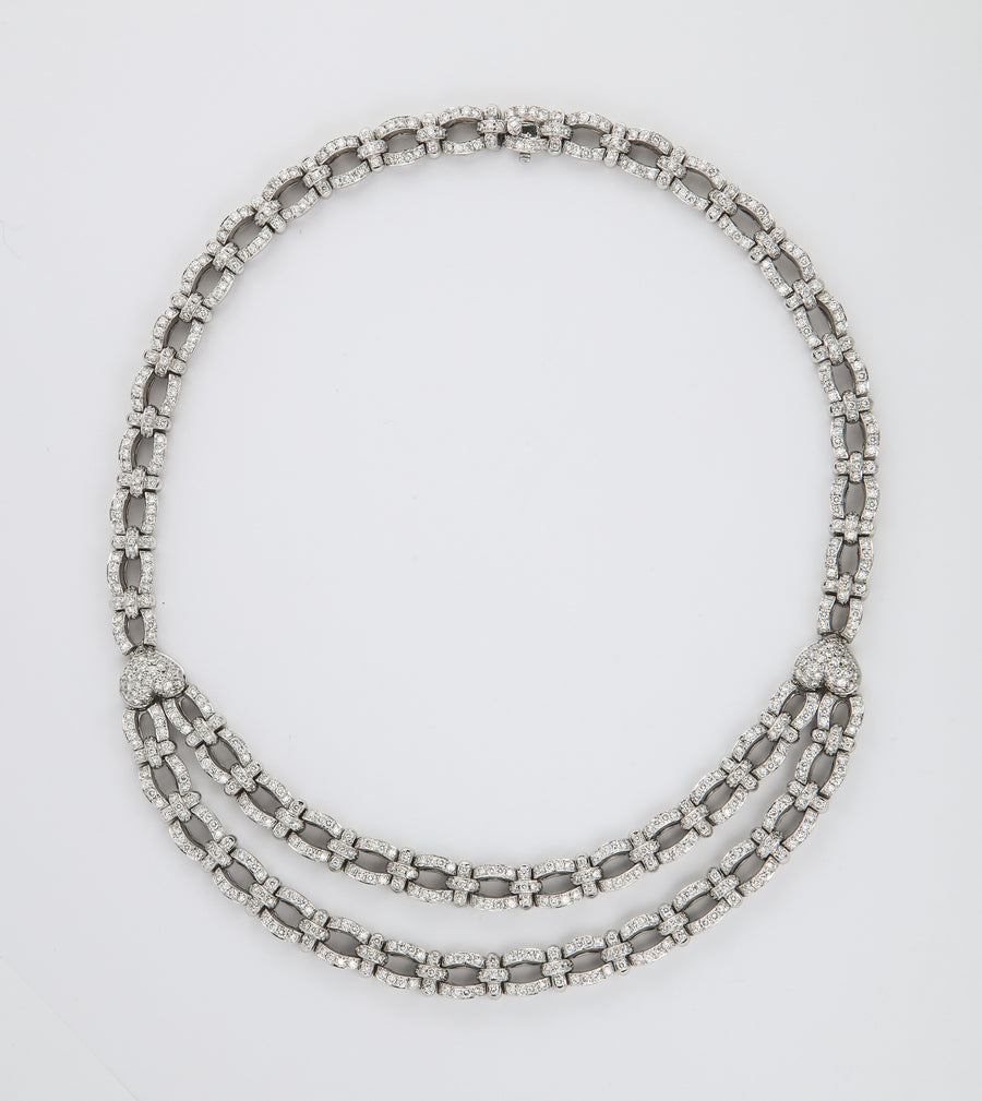 Double Strand Diamond Bib Necklace