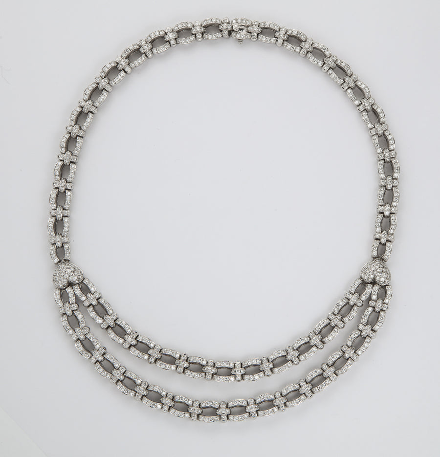 Double Strand Diamond Bib Necklace