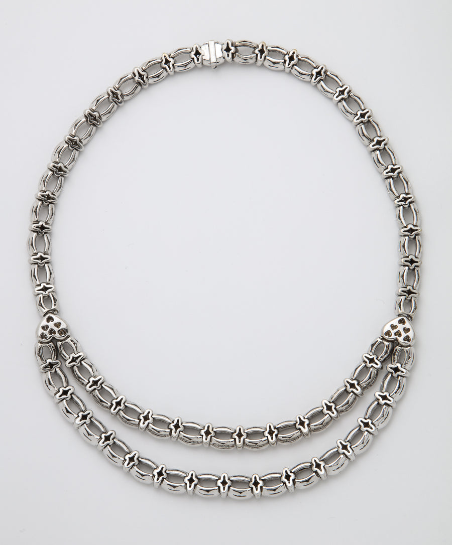 Double Strand Diamond Bib Necklace