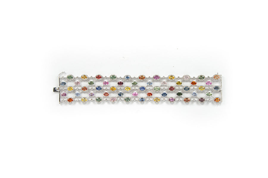 Multi-Color Stone Strand Bracelet