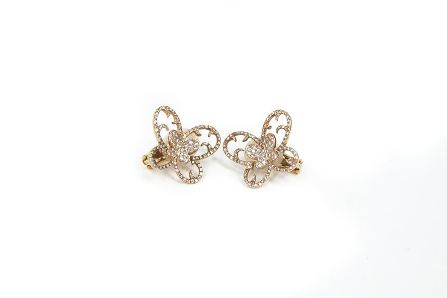Stylized Butterfly Diamond Earrings