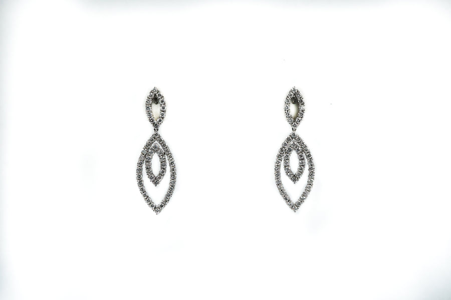 Concentric Marquise Diamond Dangle Earrings