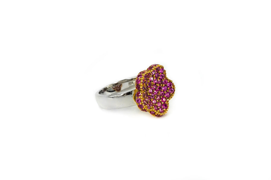 Pink Sapphire Clover Ring