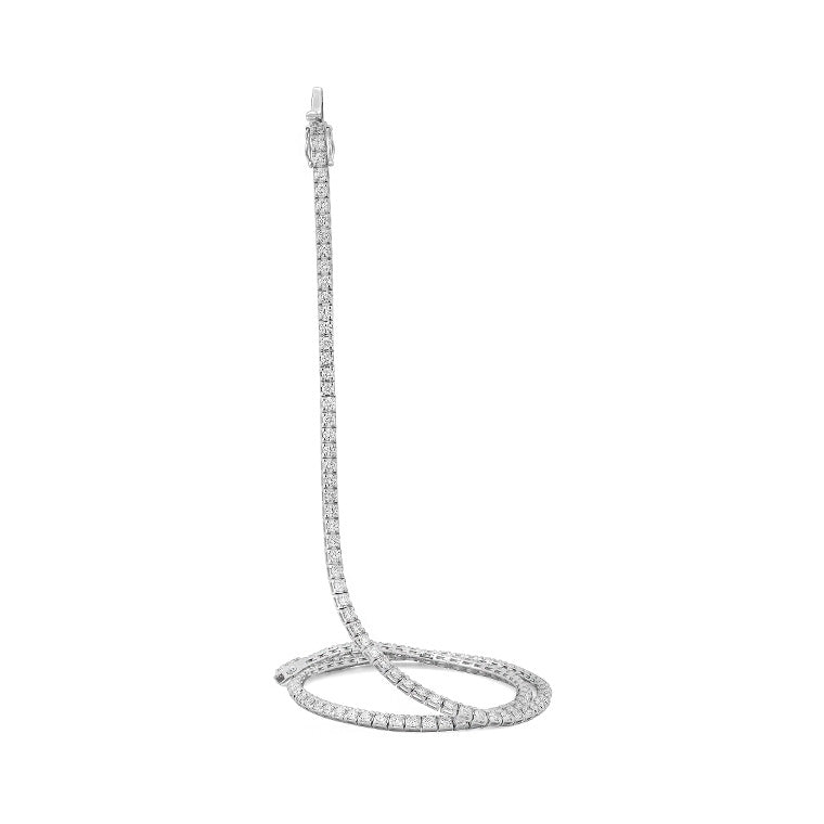 White Gold Eternity Straight Line Tennis Necklace