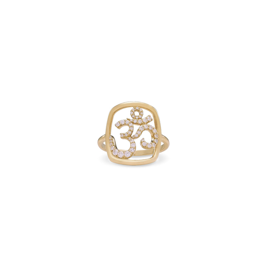 Om Ring with Diamonds
