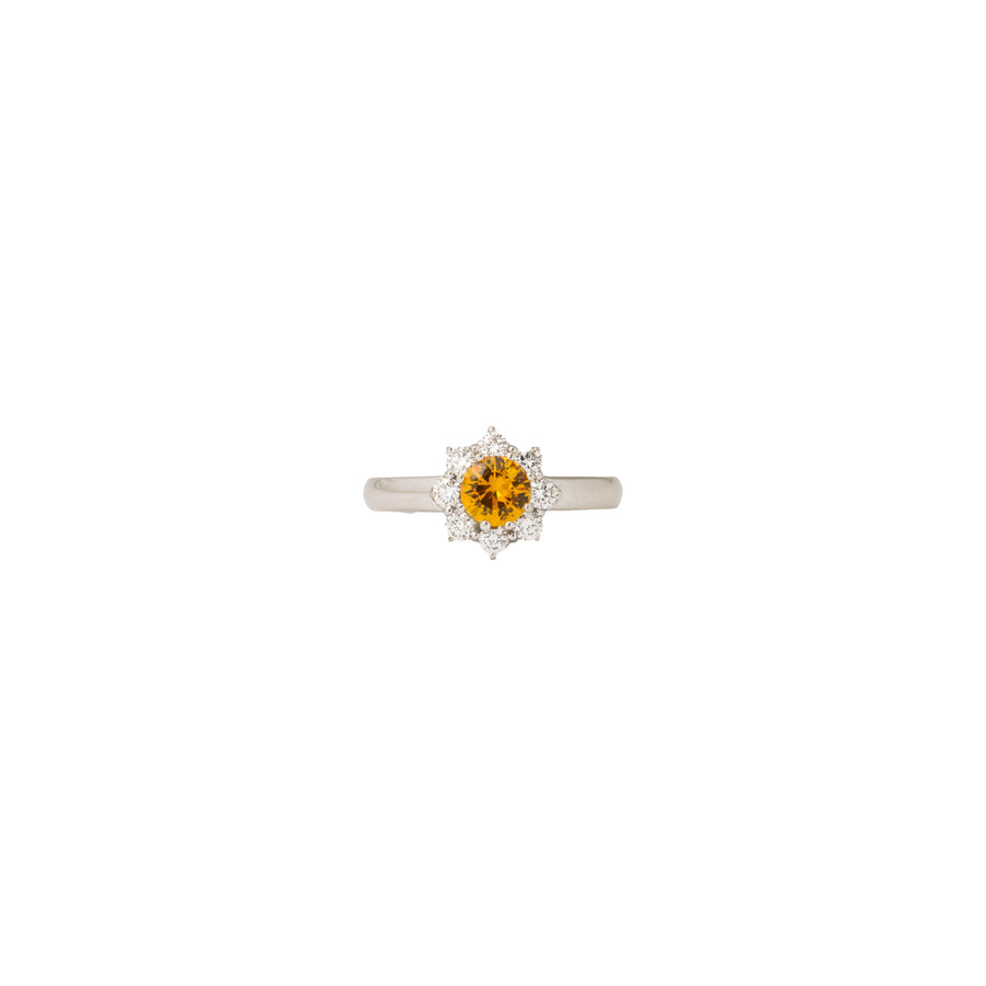 Sunny Yellow Sapphire Diamond Ring