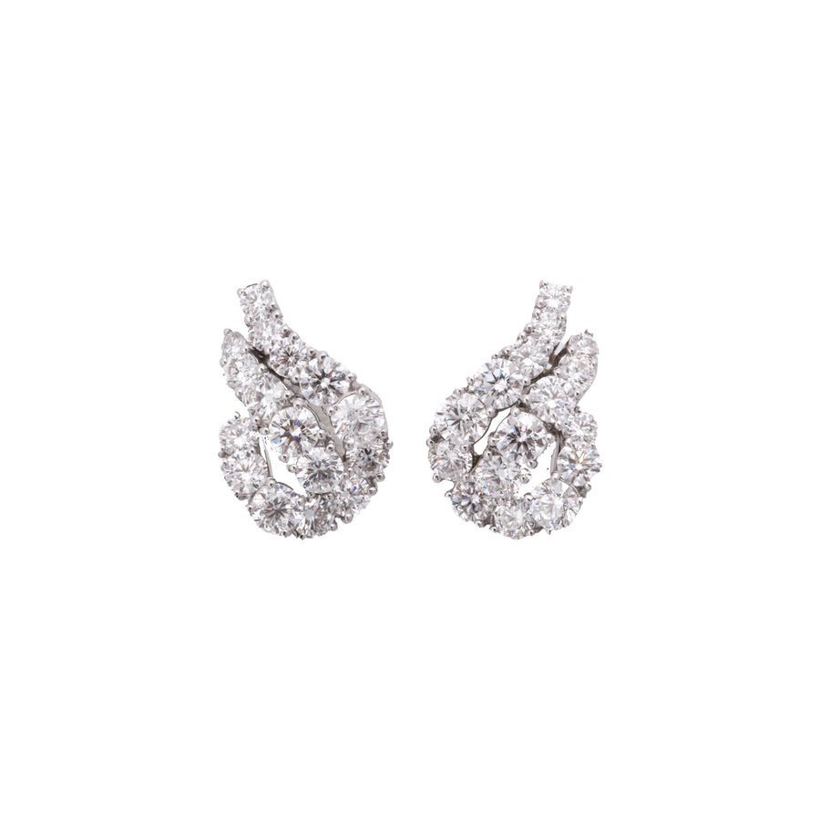 Platinum Diamond Wing Earrings