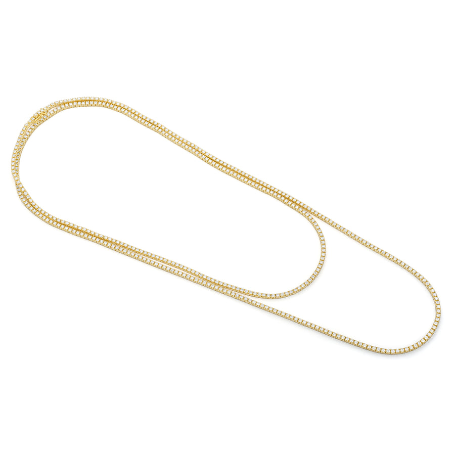Yellow Gold Eternity Tennis Necklace
